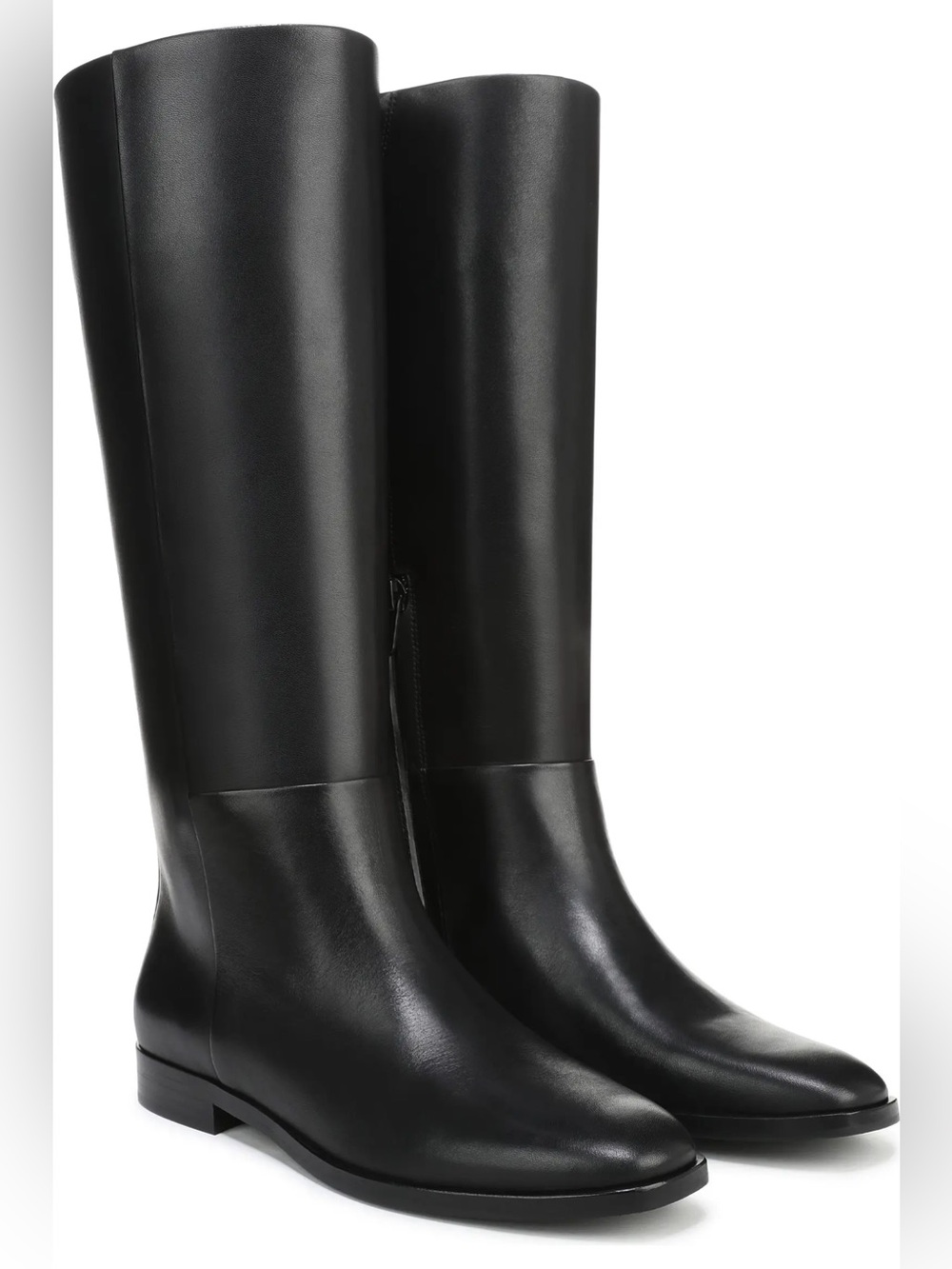 $595 Vince Martell Knee High Flat Zip Boot Leather Black Foam Padded 11M NIB!